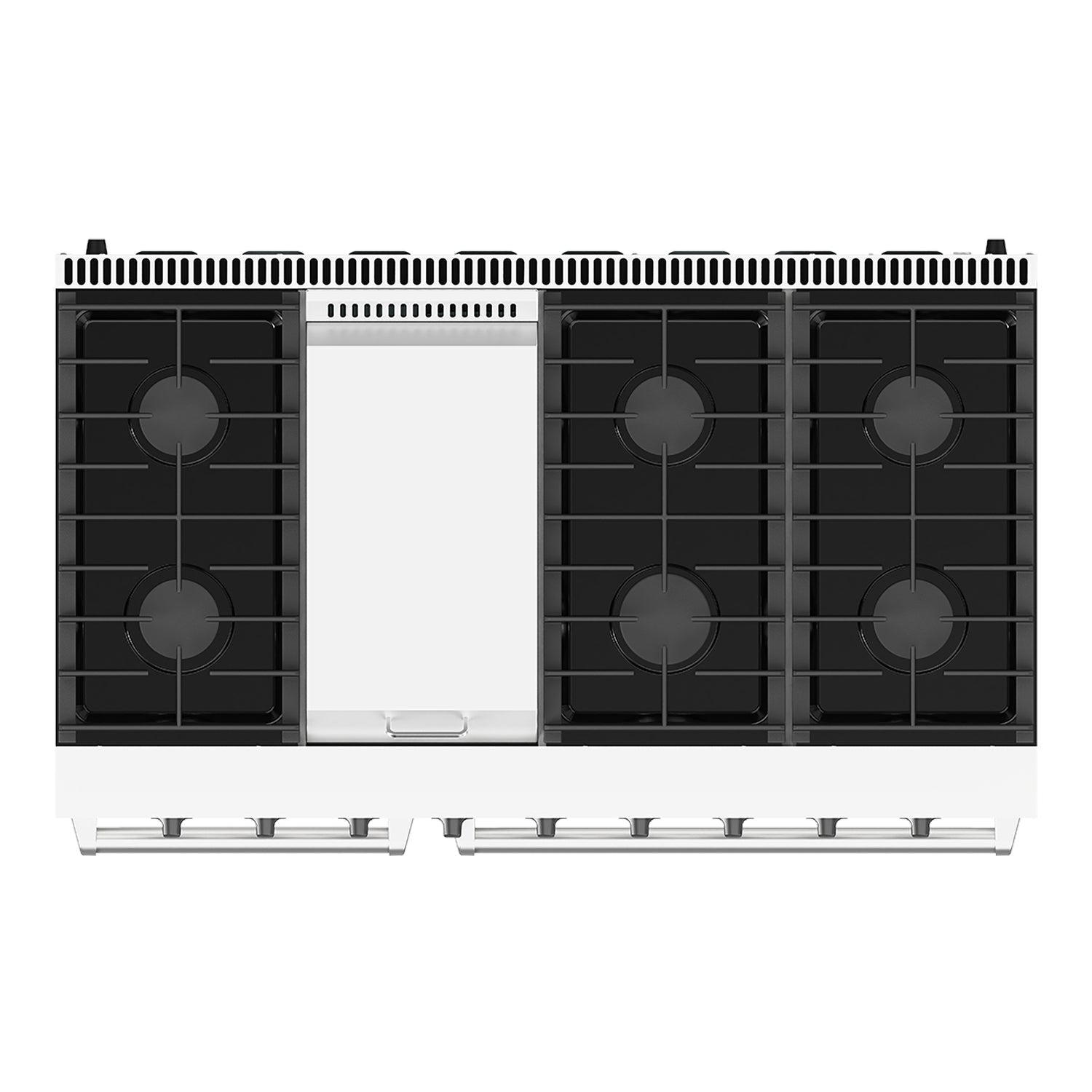 48 Inch Professional Gas Range in Black/White