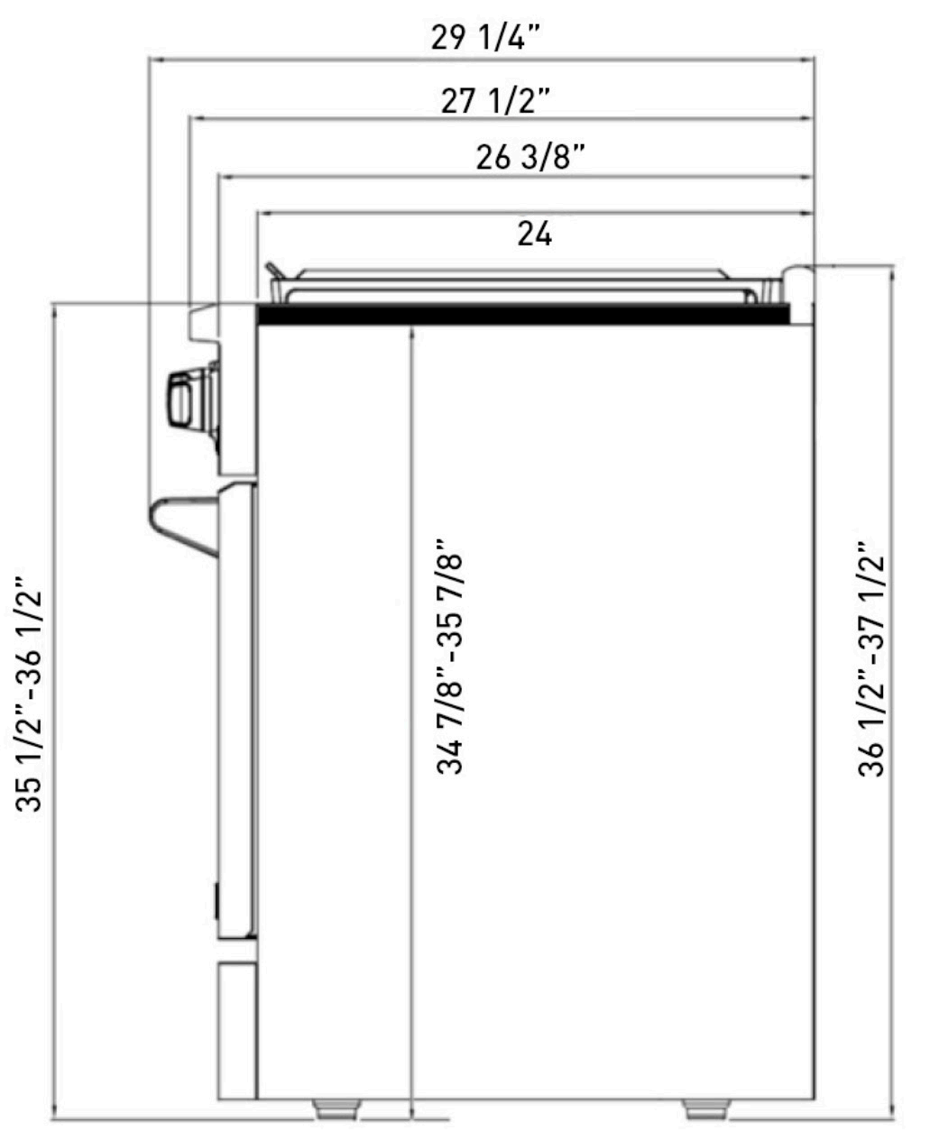 48 Inch Professional Gas Range in Black/White