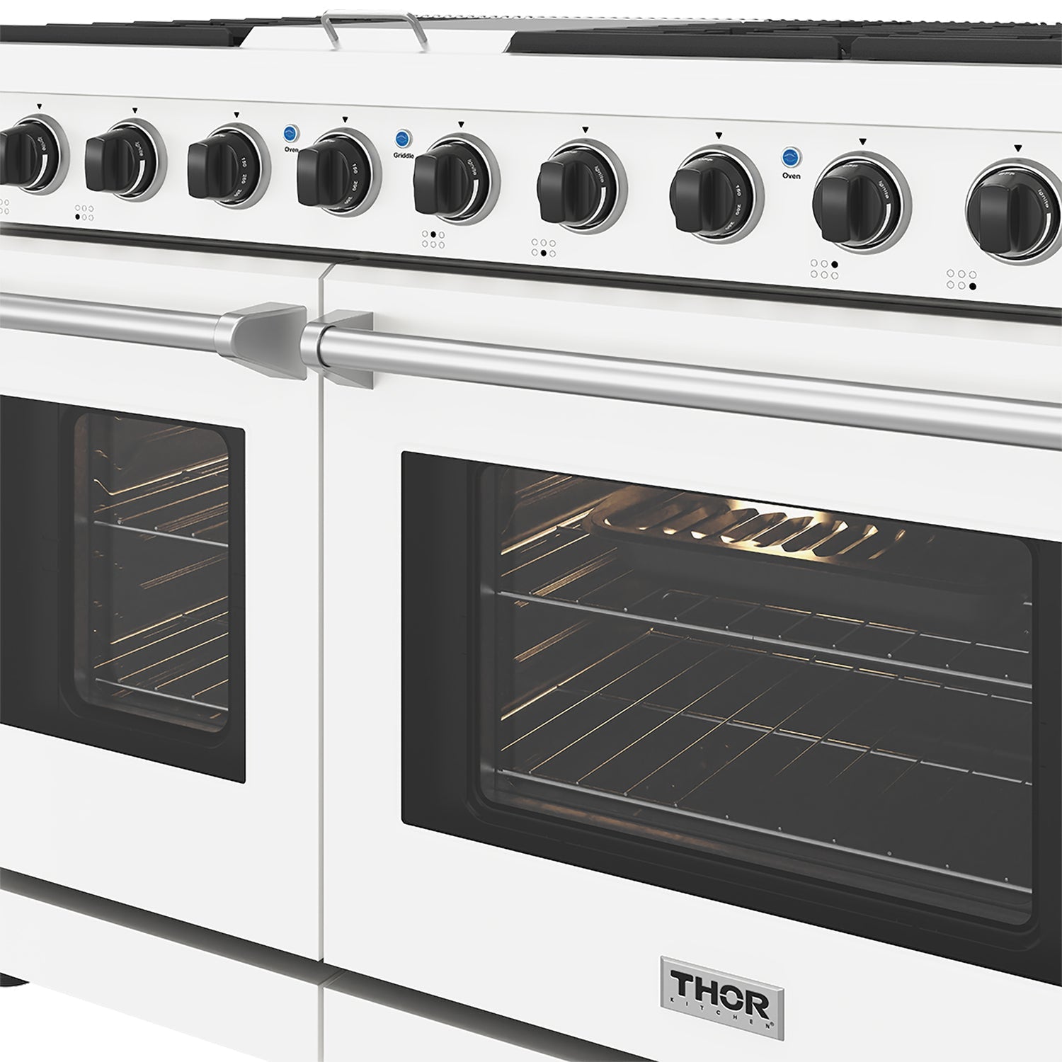 48 Inch Professional Gas Range in Black/White