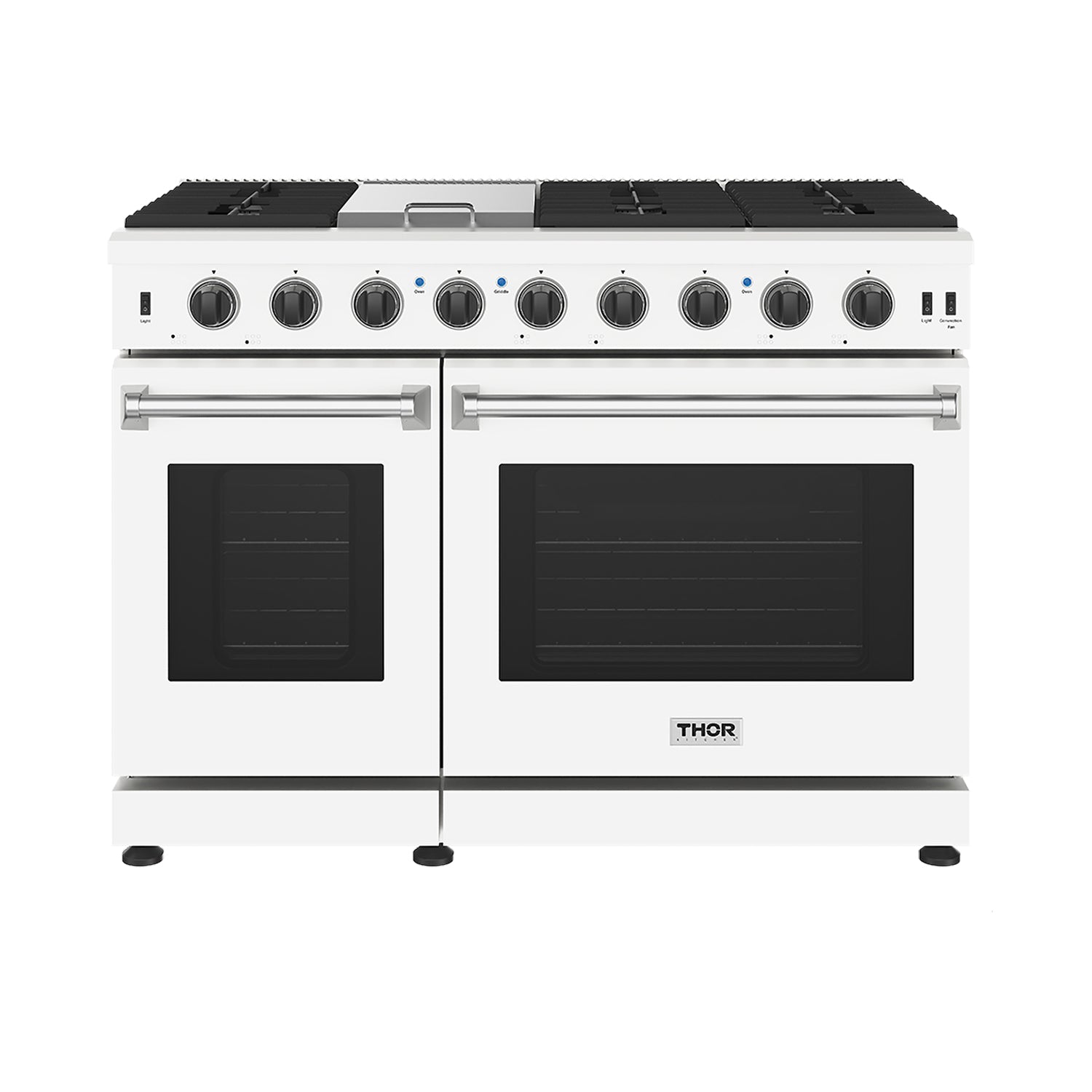 48 Inch Professional Gas Range in Black/White