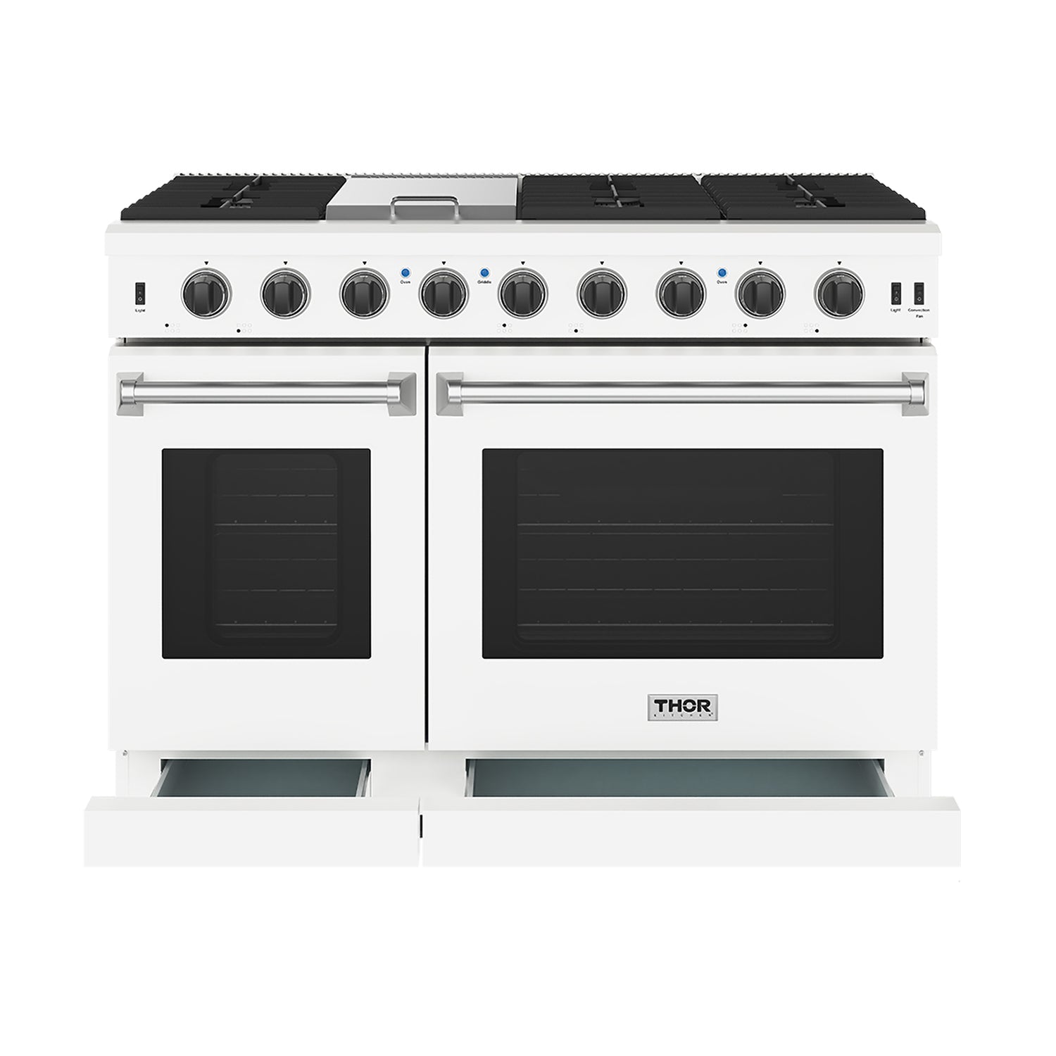48 Inch Professional Gas Range in Black/White
