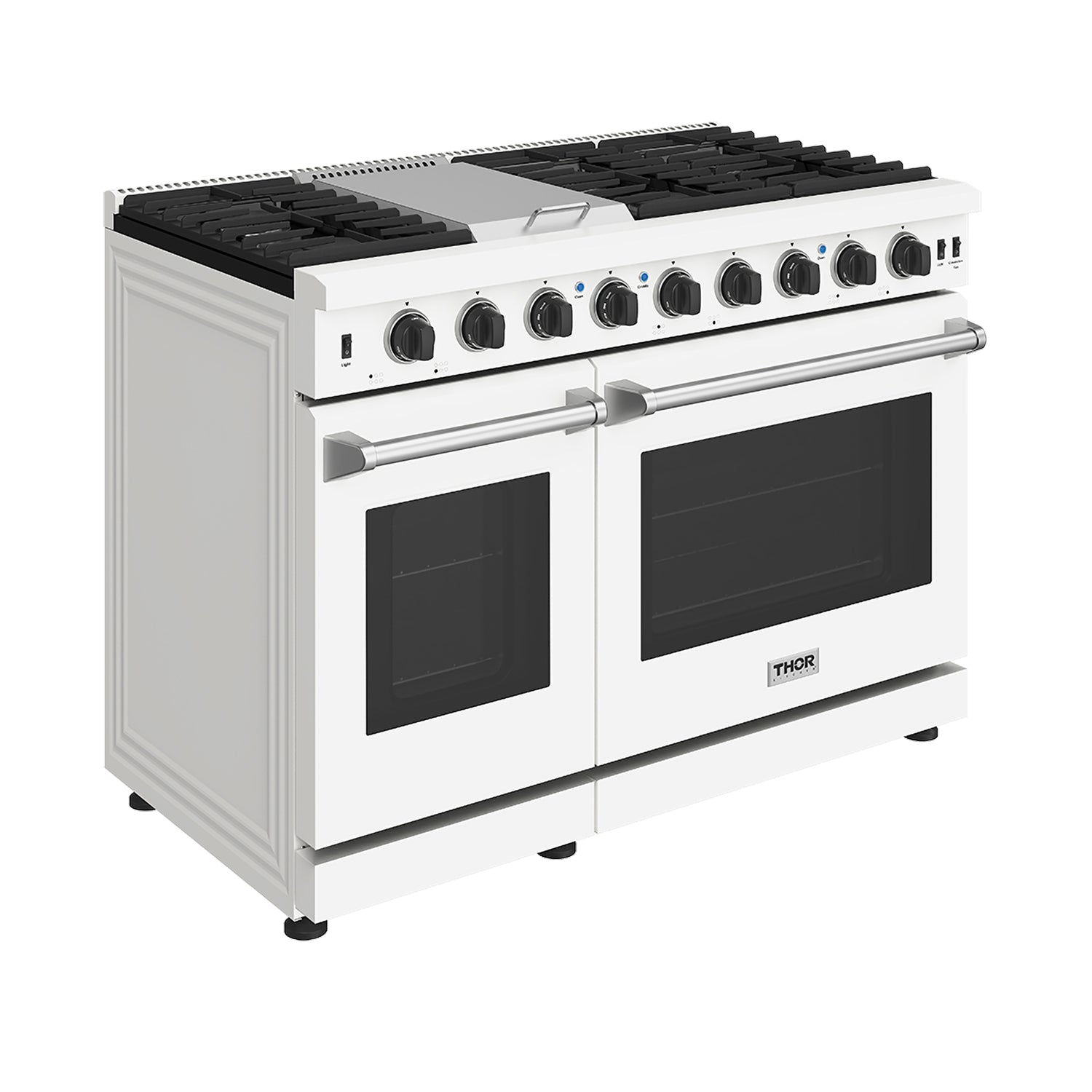 48 Inch Professional Gas Range in Black/White