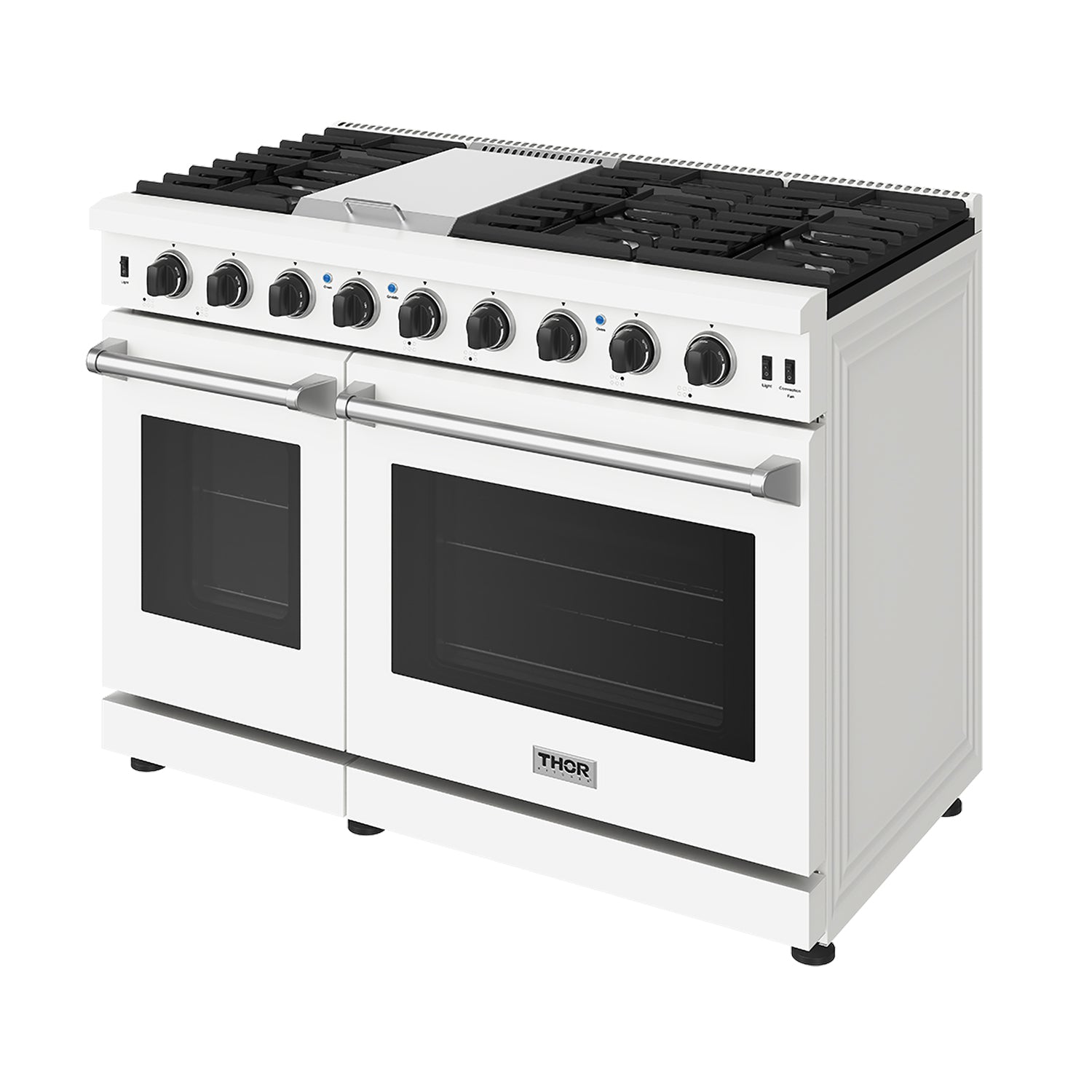 48 Inch Professional Gas Range in Black/White