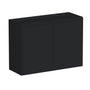 Slim Ebony Black Shaker RTA 24"-36"W x 12"-24"H x 12"D 17-Size Short Wall Cabinet with 2 Doors