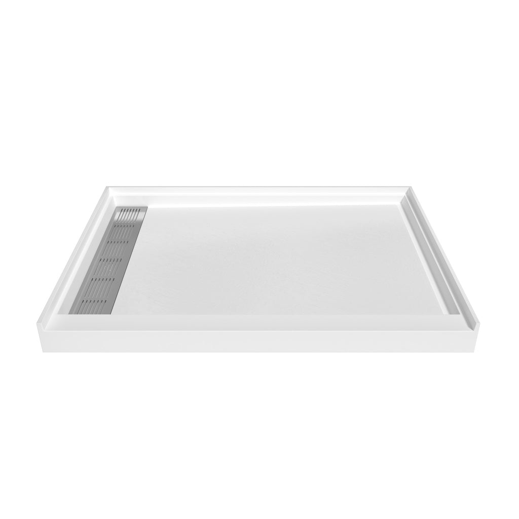 SMC Cultured Marble Shower Base with Anti-Slip Textured Floor for Modern Bathrooms