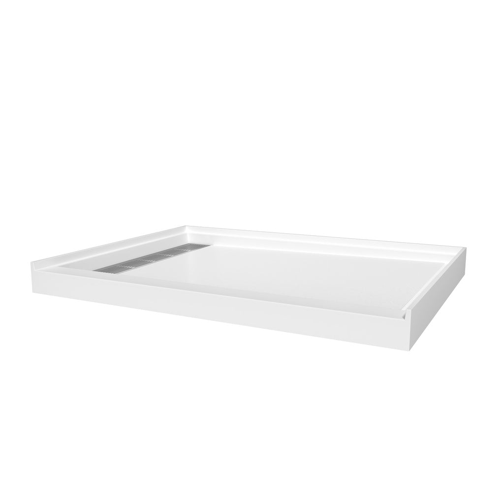 SMC Cultured Marble Shower Base with Anti-Slip Textured Floor for Modern Bathrooms