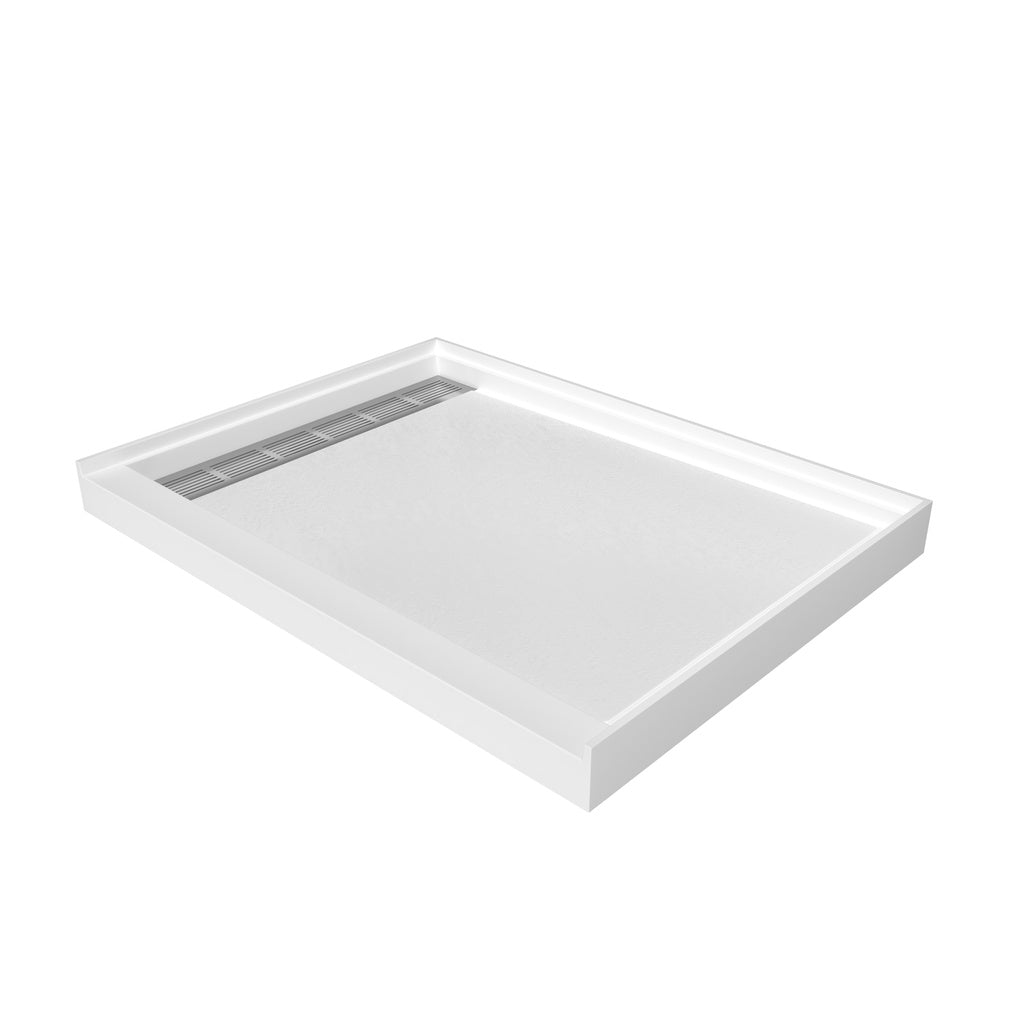 SMC Cultured Marble Shower Base with Anti-Slip Textured Floor for Modern Bathrooms