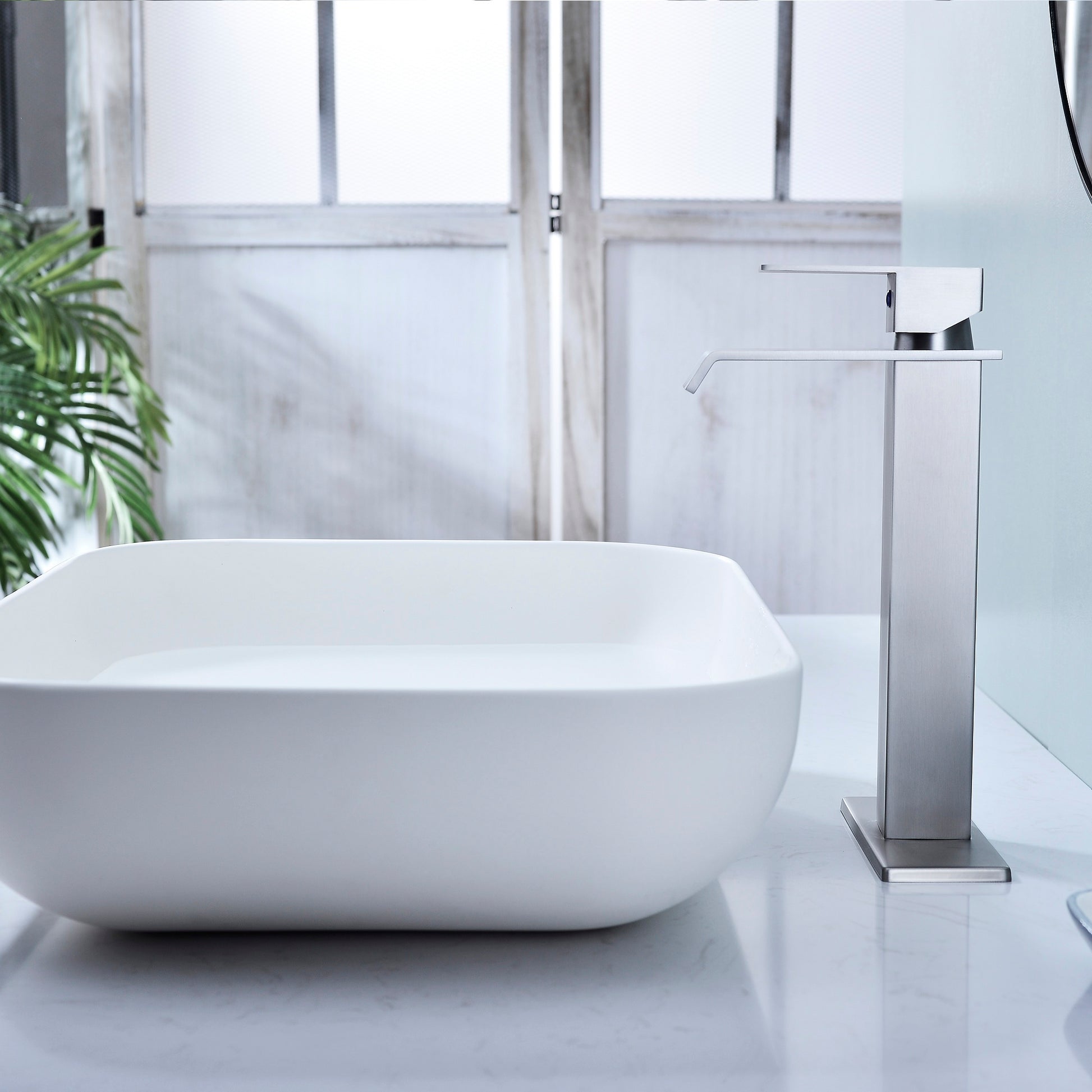 Waterfall Spout Bathroom Faucet,Single Handle Bathroom Vanity Sink Faucet-CASAINC