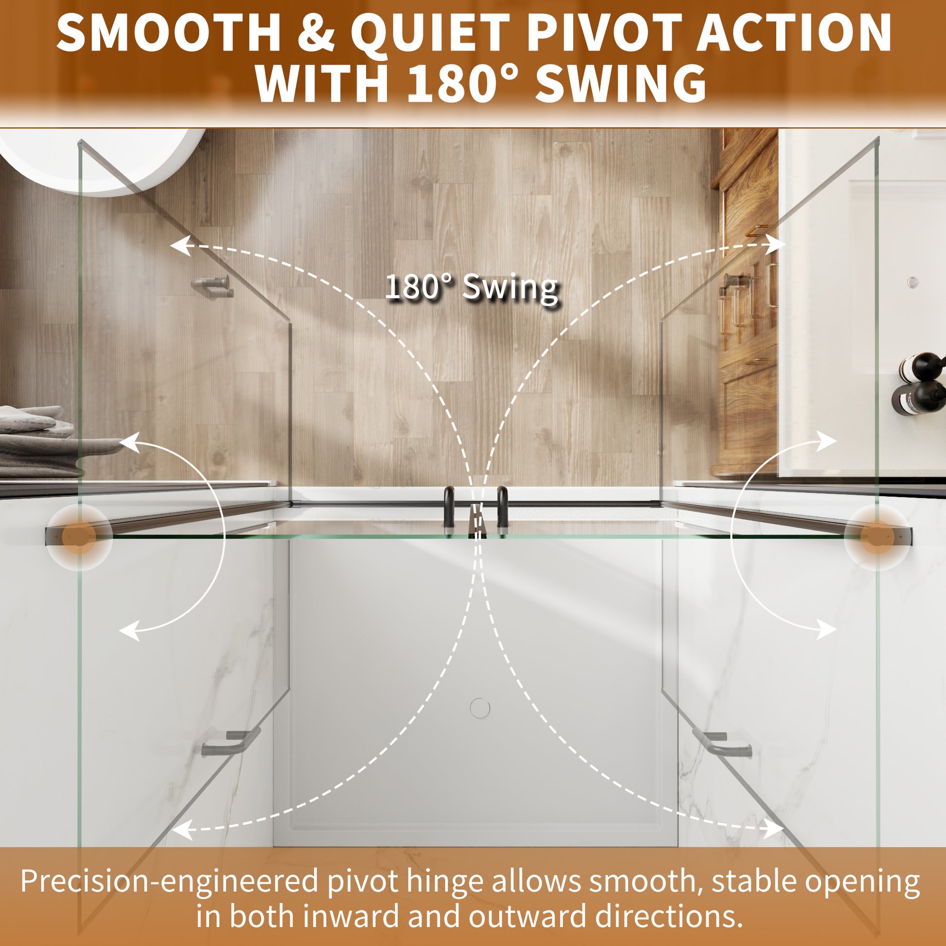48" x 72" Framed Sliding Shower Door with Soft-Close Mechanism and 6mm Tempered Glass