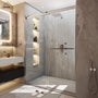 48"x76" Frameless Double Sliding Shower Door in Matte Black/Chrome/Bru