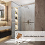 48"x76" Frameless Double Sliding Shower Door in Matte Black/Chrome/Bru
