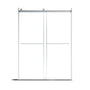 48"x76" Frameless Double Sliding Shower Door in Matte Black/Chrome/Bru