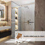 48"x76" Frameless Double Sliding Shower Door in Matte Black/Chrome/Bru