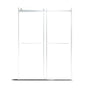 48"x76" Frameless Double Sliding Shower Door in Matte Black/Chrome/Bru