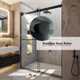 48"x76" Frameless Double Sliding Shower Door in Matte Black/Chrome/Bru
