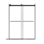 48"x76" Frameless Double Sliding Shower Door in Matte Black/Chrome/Bru