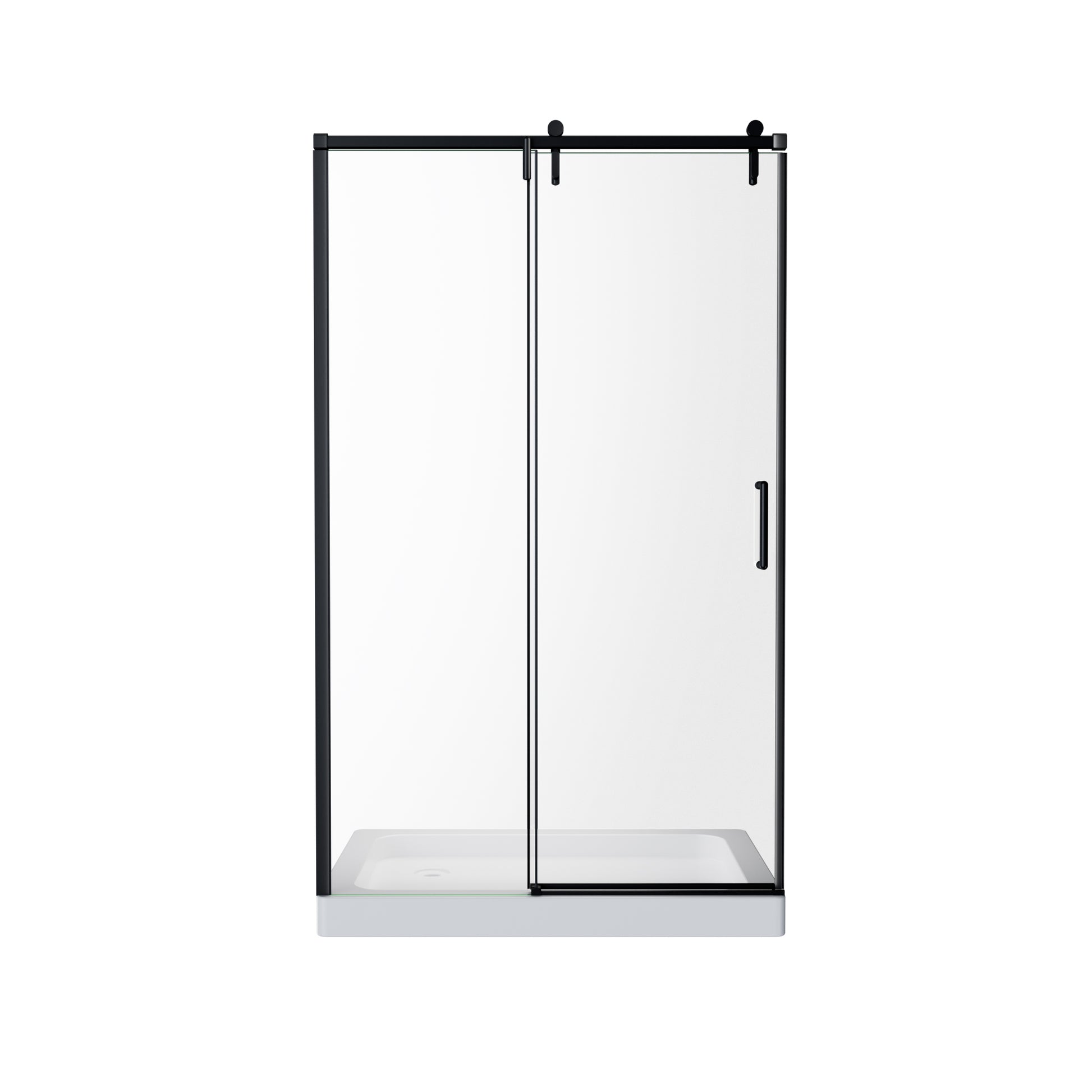48" x 76" Shower Door and Framed Soft-Close Sliding Shower Door with 6mm Tempered Glass