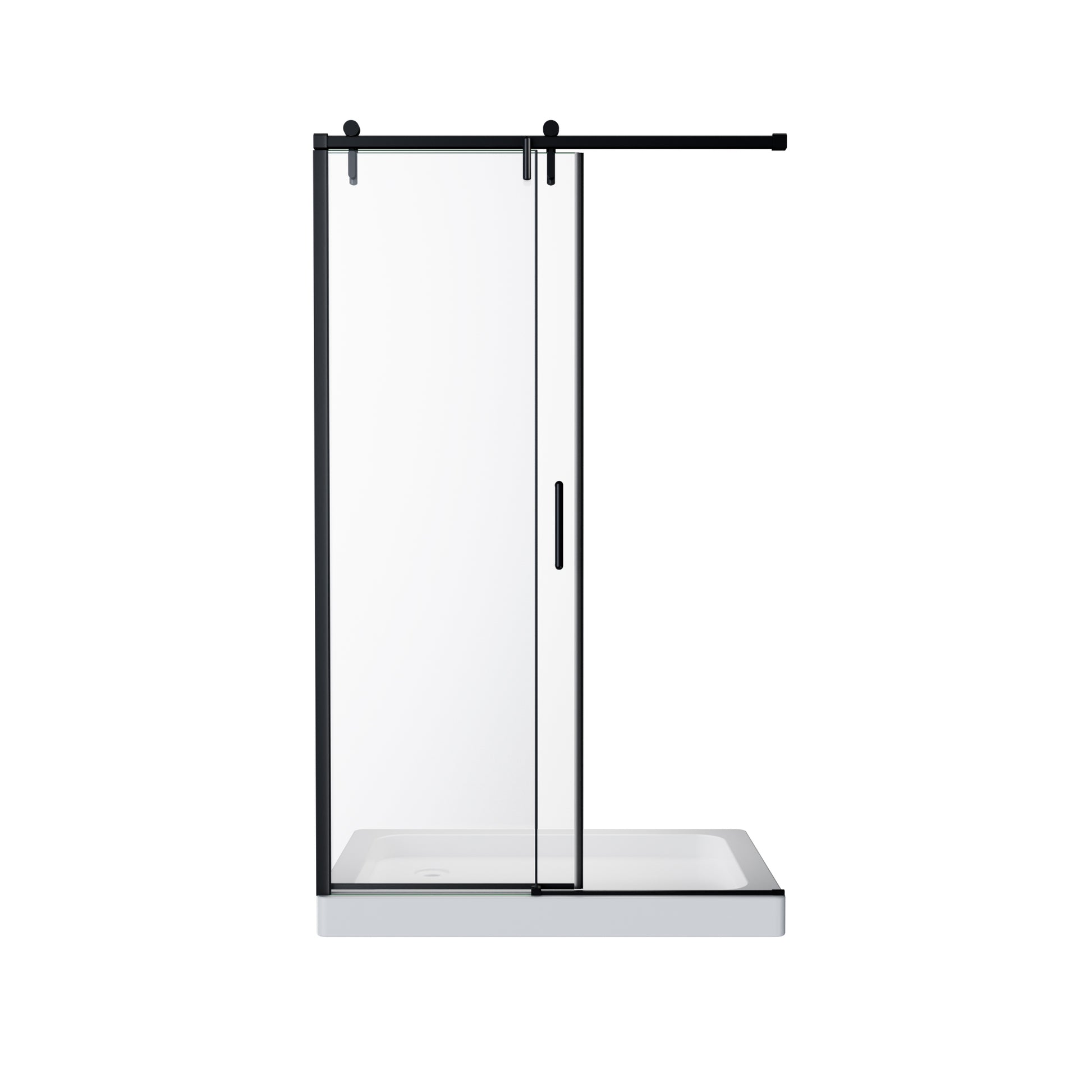 48" x 76" Shower Door and Framed Soft-Close Sliding Shower Door with 6mm Tempered Glass