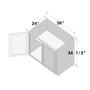 Dove Grey RTA 36"W x 24"D x 34.5"H Full Height Door Base Cabinet with 2 Doors