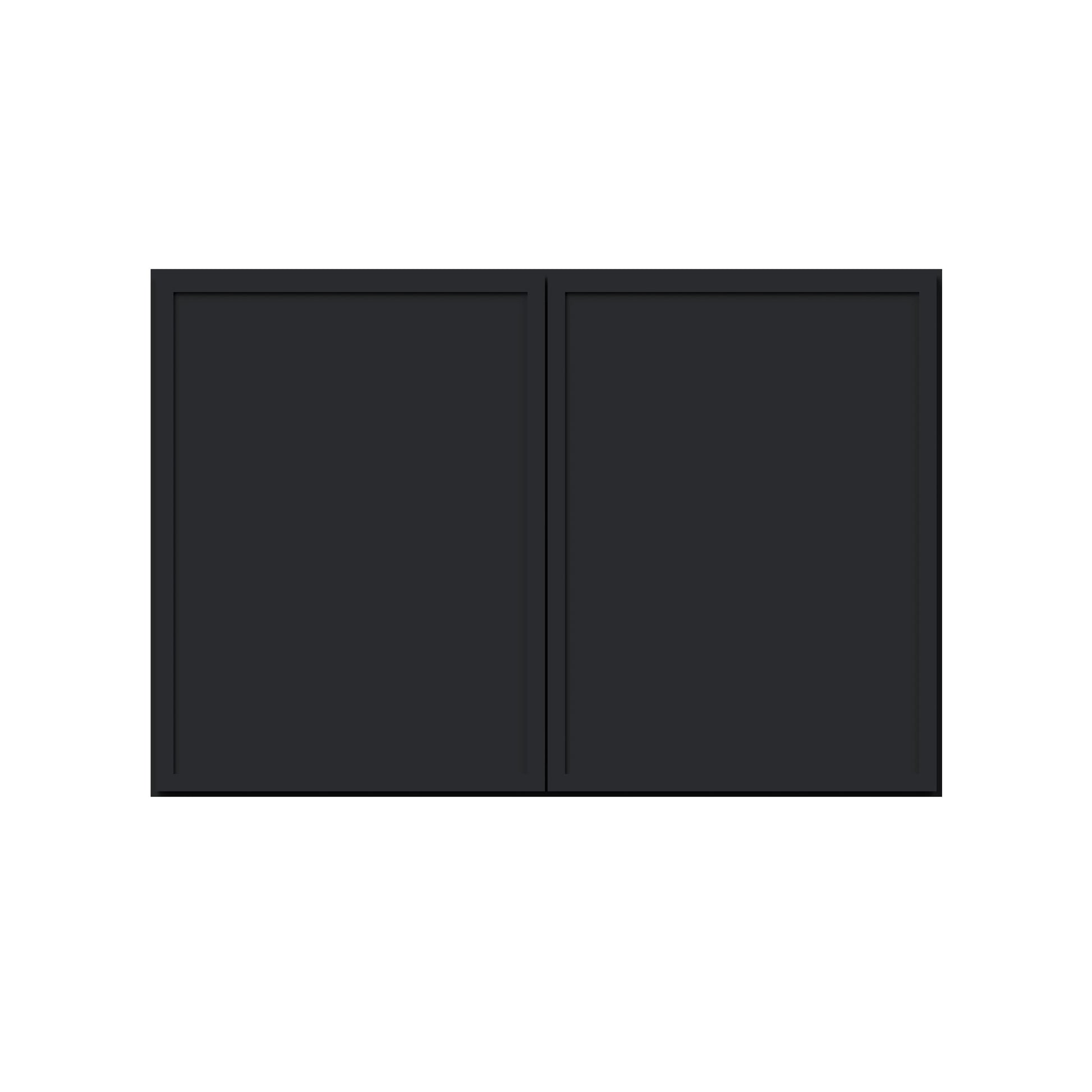 Slim Ebony Black Shaker RTA 24"-36"W x 12"-24"H x 12"D 17-Size Short Wall Cabinet with 2 Doors