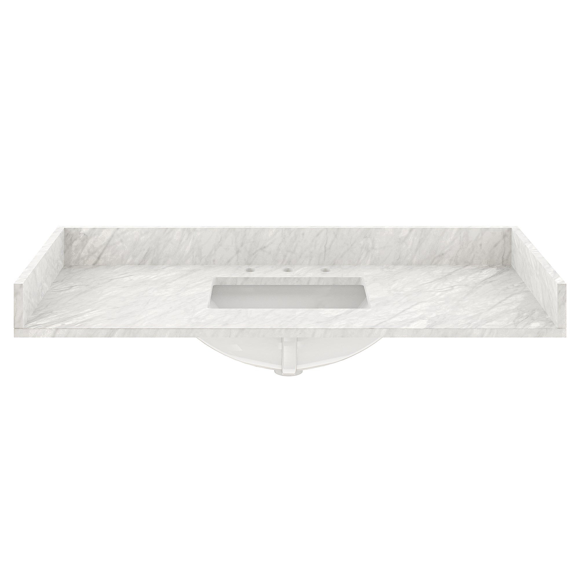 49 in White Italian Carrara Natural Marble Single Sink Bathroom Vanity Top