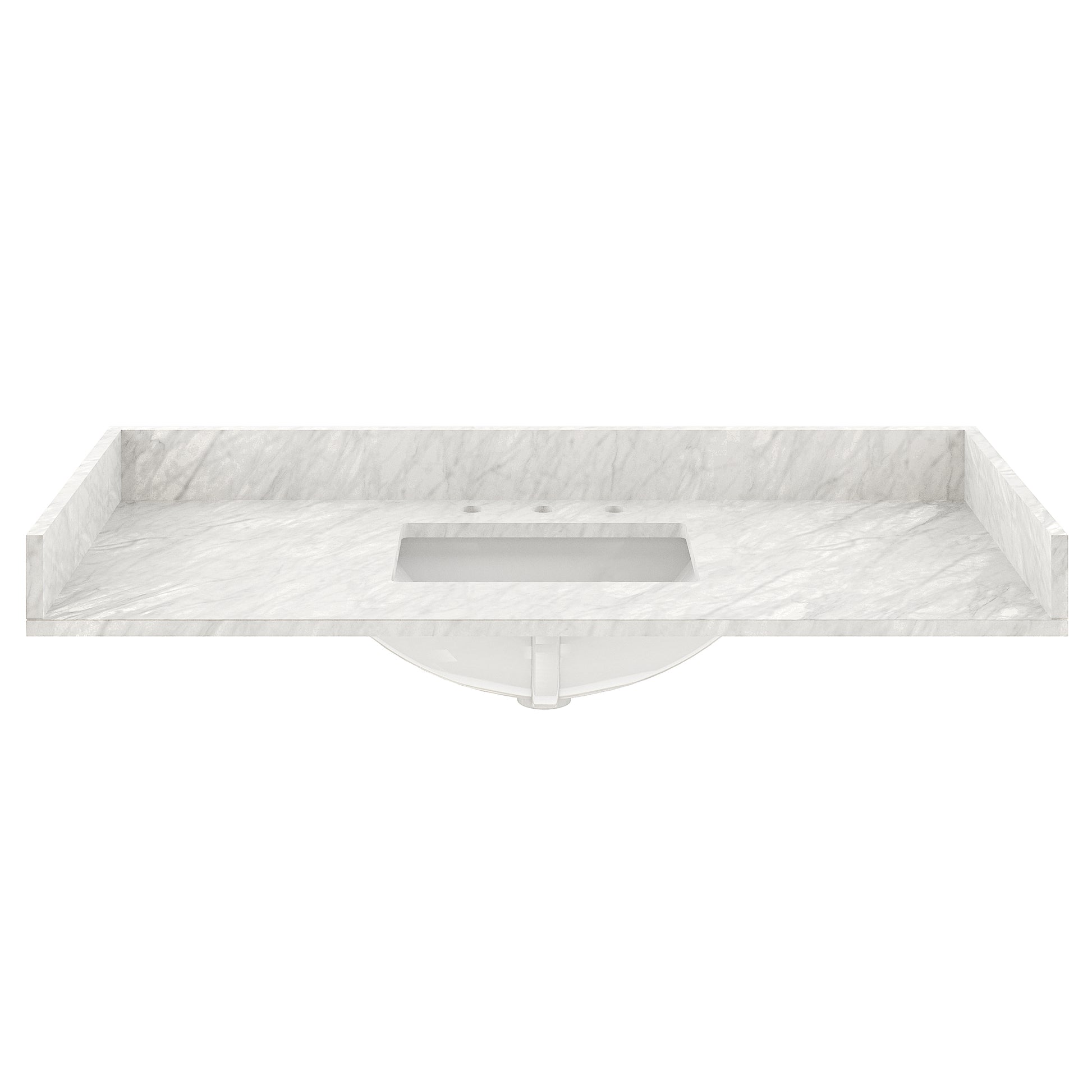 49 in White Italian Carrara Natural Marble Single Sink Bathroom Vanity Top
