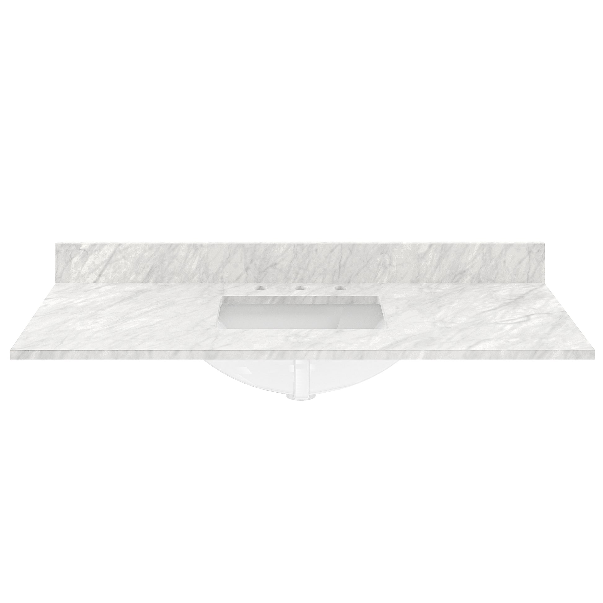 49 in White Italian Carrara Natural Marble Single Sink Bathroom Vanity Top