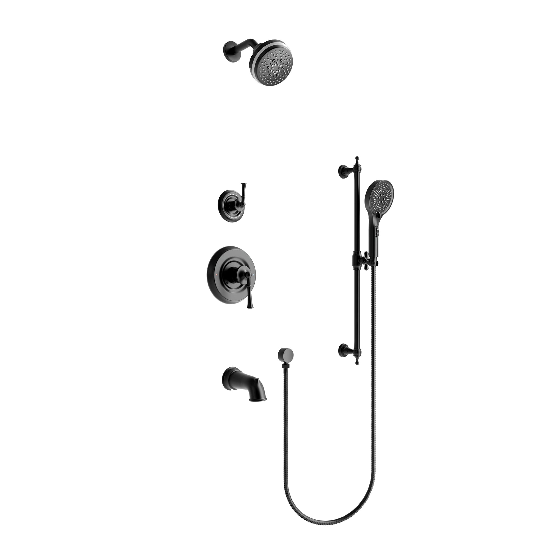4 Inch 3 Function Vintage Pressure Balanced Shower System with Tub Spout