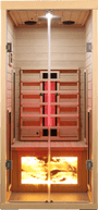 1-Person Low EMF Hemlock Far Infrared Sauna Room with 2 Doors and Digital Controls