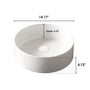 14 in. Round Ceramic Vessel Bathroom Sink in Glossy White / Stone Pattern Matte White