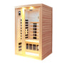 2-Person Hemlock Far Infrared Sauna with Bluetooth Audio, Reading Lights, Color Lighting and Exterior Lighting