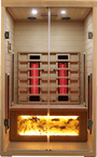2-Person Low EMF Hemlock Far Infrared Sauna Room with 2 Doors and Digital Controls