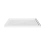36"-60"x30"-36" White SMC Shower Base with Flamed Rock Slip-Resistant Surface, Center Drain
