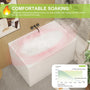 43 in. Glossy White Acrylic Freestanding Soaking Bathtub with Built-In Seat, Chrome Overflow and Pop-Up Drain