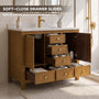 48"/60"/72" Freestanding Bathroom Vanity with Single/Double Sink & Marble Top