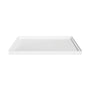 48"/60"x30"-36" White SMC Shower Base with Flamed Rock Slip-Resistant Surface, Left/Right Drain