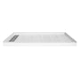48"/60" x 30"/32"/36" White SMC Rectangular Shower Base with Non-Slip Texture, Left/Right Drain