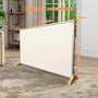 550W Graphene Wall-Mounted Electric Panel Heater with Wood Base and Stainless Steel Finish