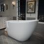 55"/59"/63" Glossy White Acrylic Freestanding Soaking Bathtub with Slipper design