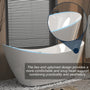 59" Gloss White Acrylic Double-Slipper Freestanding Bathtub with Chrome Overflow and Pop-Up Drain