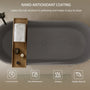 59" Matte Gray Solid Surface Freestanding Soaking Bathtub with Overflow & Pop-Up Drain