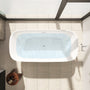 59 in./67 in. Glossy White Acrylic Freestanding Soaking Bathtub with Sculpted Curves, Overflow and Adjustable Feet