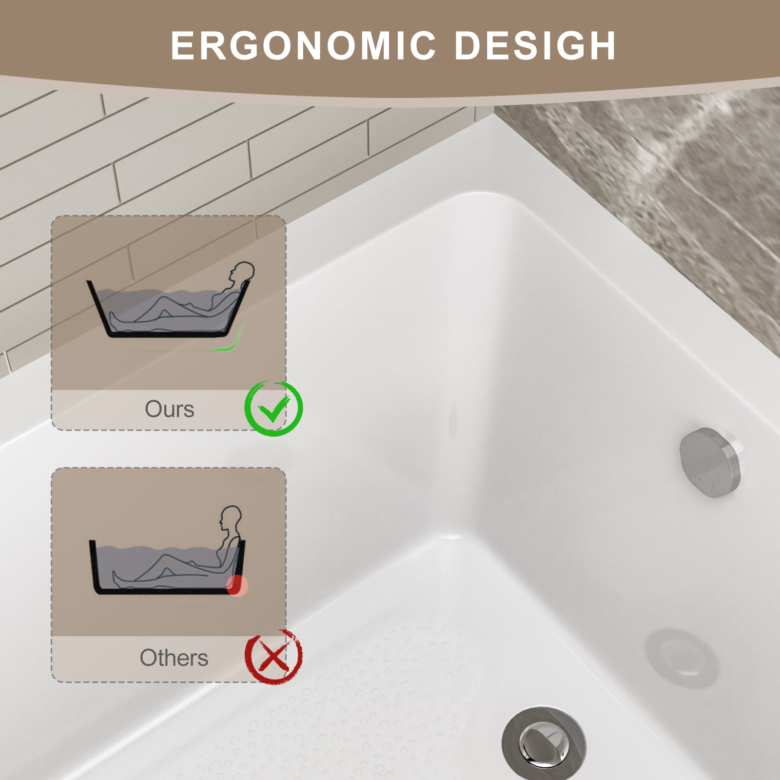 60 in. Glossy White Acrylic Alcove Soaking Bathtub with Integrated Skirt, Chrome Twist Drain and Overflow