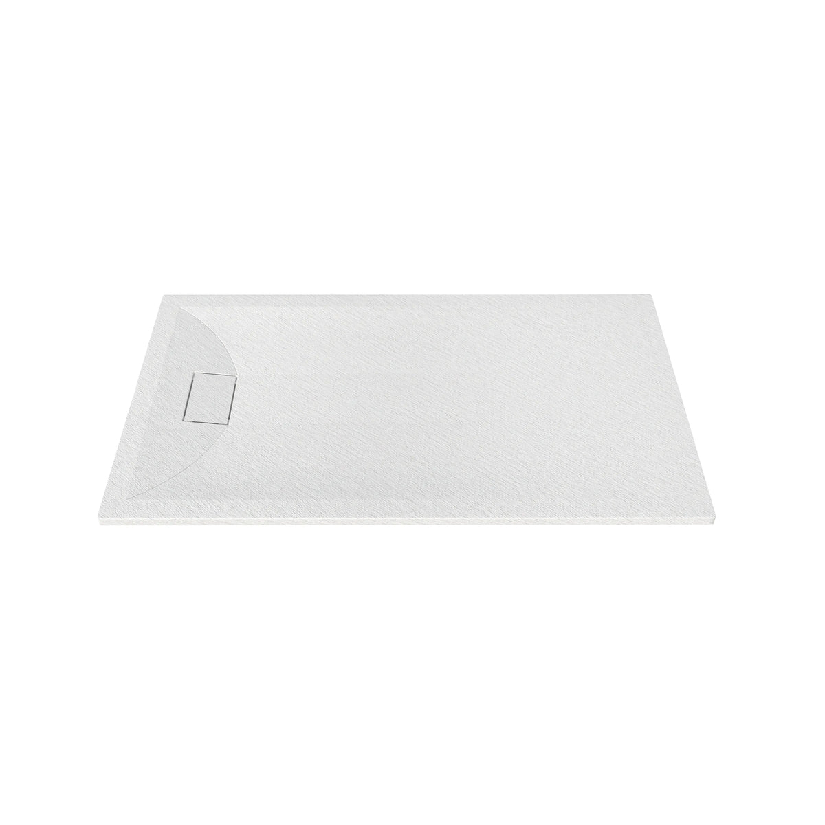 60"x32"/36" Curbless SMC Shower Base with Flamed Rock Slip-Resistant Surface, Reversible Drain