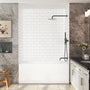 60"x32"x96" Matte/Glossy Surface SMC Shower Wall Panel Kit with Small Subway Tile Pattern