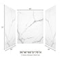 60"x36"x75"/96" Matte White with Marble Texture SMC Shower Wall Panel Kit