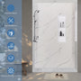 60"x36"x96" SMC Shower Wall Panel Kit in Calacatta/Carrara Finish with Grout-Free Matte Surface
