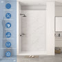 60"x36"x96" SMC Shower Wall Panel Kit with Medium Subway Tile Pattern with Calacatta Matte Finish