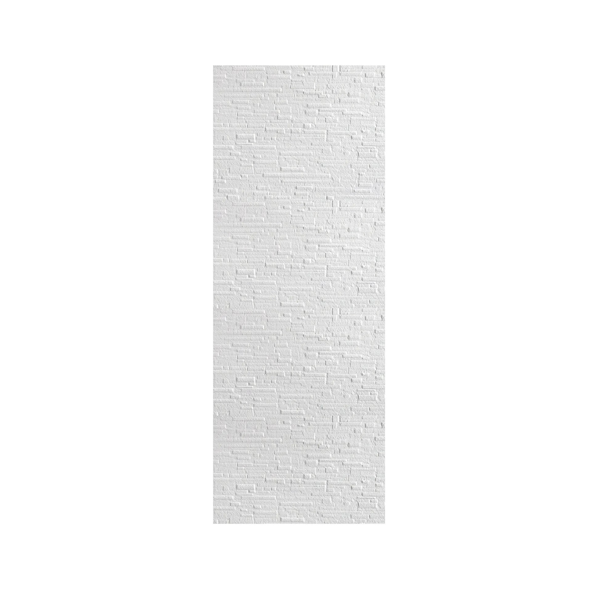 60" x 36" x 75"/96" 2-Size Matte White SMC Small Brick Texture Shower Wall Panels
