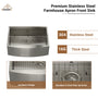 Farmhouse Stainless Steel 30/33/36 inch Single Bowl Kitchen Sink in Brushed